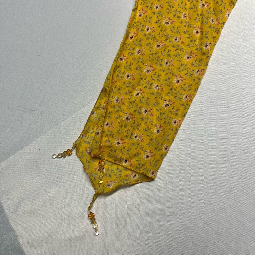Vintage APRIL CORNELL Yellow Floral Dress Cottage Core farm house set - Picture 8 of 14